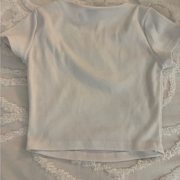 Princess Polly Cream Ribbed Tee - Picture 5 of 7